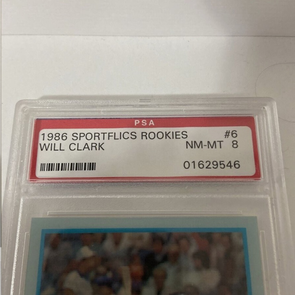1986 Sportflics Will Clark #6 Rookies RC PSA 8 NM -MT - Picture 4 of 4